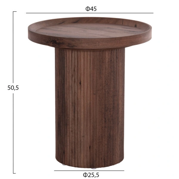 ΣΕΤ 2ΤΜΧ ΤΡΑΠΕΖΙΑ ΣΑΛΟΝΙΟΥ MARGON HM21084 MDF ΣΚΟΥΡΟ ΚΑΦΕ Φ80εκ & Φ45εκ