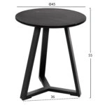 ΣΕΤ 2ΤΜΧ ΤΡΑΠΕΖΙΑ ΣΑΛΟΝΙΟΥ ROCKET HM21090 MDF ΜΑΥΡΟ ΜΑΡΜΑΡΟ Φ80εκ & Φ45εκ