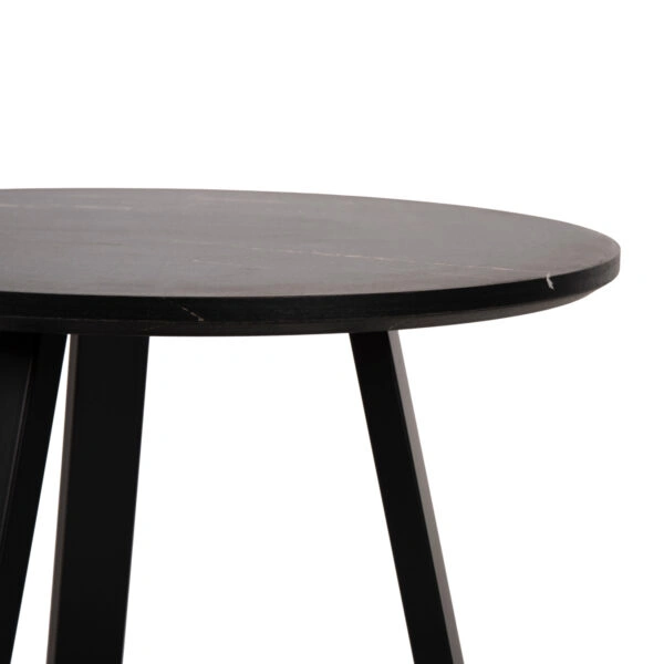 ΣΕΤ 2ΤΜΧ ΤΡΑΠΕΖΙΑ ΣΑΛΟΝΙΟΥ ROCKET HM21090 MDF ΜΑΥΡΟ ΜΑΡΜΑΡΟ Φ80εκ & Φ45εκ