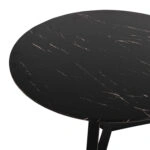 ΣΕΤ 2ΤΜΧ ΤΡΑΠΕΖΙΑ ΣΑΛΟΝΙΟΥ ROCKET HM21090 MDF ΜΑΥΡΟ ΜΑΡΜΑΡΟ Φ80εκ & Φ45εκ