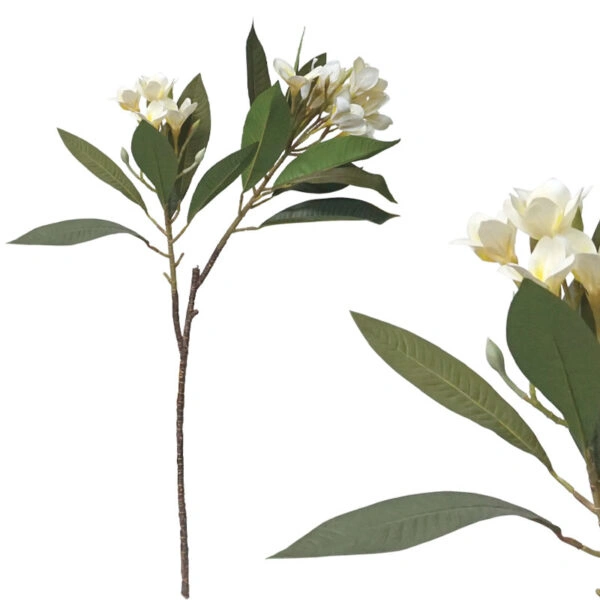 ΚΛΑΔΙ ΠΛΟΥΜΕΡΙΑ  REAL TOUCH ΛΕΥΚΟ/ΚΙΤΡΙΝΟ ΜΕ 2 ΚΛΑΔΙΑ ~ 10 ΛΟΥΛΟΥΔΙΑ  - Υ83cm 12/96ΚΙΒ