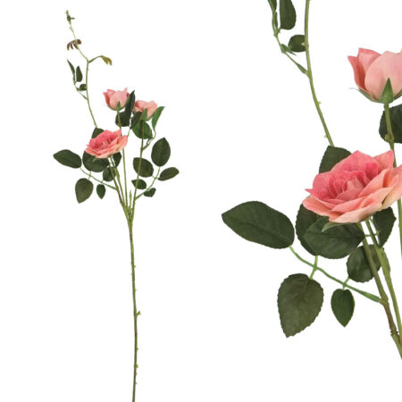 ΚΛΑΔΙ ΤΡΙΑΝΤΑΦΥΛΛΟ REAL TOUCH ΡΟΖ ΜΕ 5 ΚΛΑΔΙΑ ~ 3 ΛΟΥΛΟΥΔΙΑ  - Υ75cm 24/240ΚΙΒ