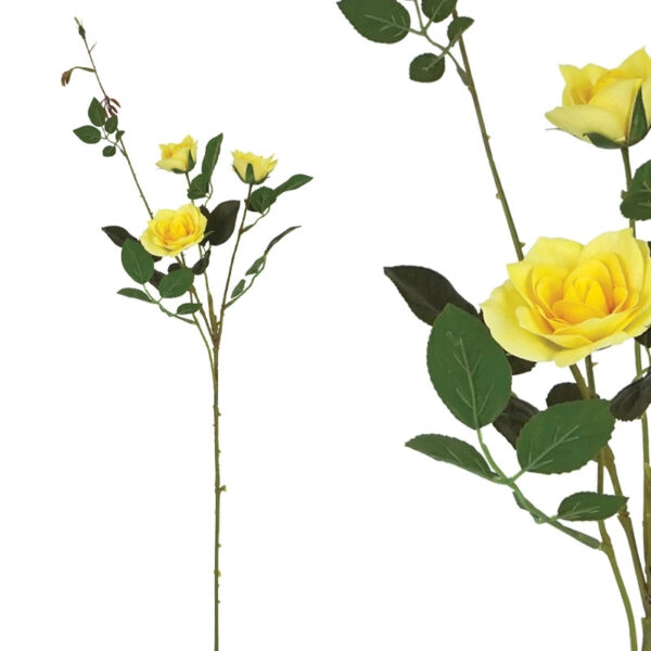ΚΛΑΔΙ ΤΡΙΑΝΤΑΦΥΛΛΟ REAL TOUCH ΚΙΤΡΙΝΟ ΜΕ 5 ΚΛΑΔΙΑ ~ 3 ΛΟΥΛΟΥΔΙΑ  - Υ75cm 24/240ΚΙΒ