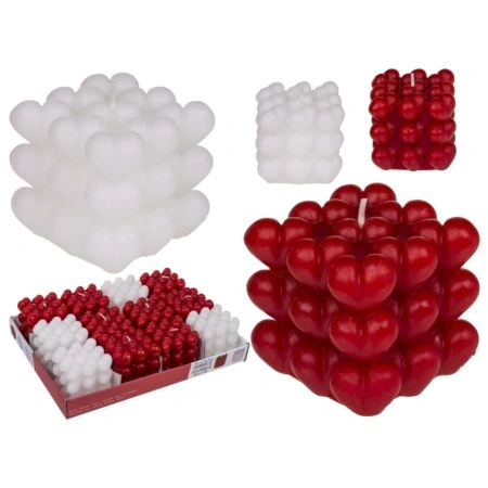 Κερί Καρδιές 6cm Σε 2 Χρώματα