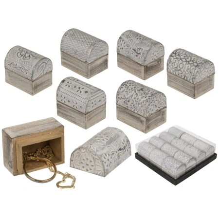Κουτί Αποθήκευσης Κοσμημάτων Μέταλλο/Ξύλο 5x3.8cm Σε 6 Σχέδια