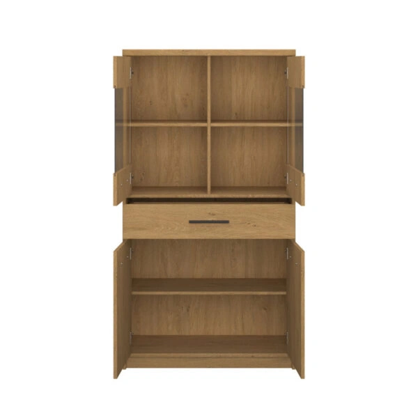 Βιτρίνα Pavi Βελανιδιά 84.3x33.8x156.4cm