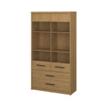 Βιτρίνα Pavi Βελανιδιά με 2 συρτάρια 84.3x33.8x156.4cm