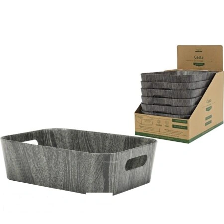 Καλάθι  Γκρι Πλαστικό/Χαρτί 37x26x11cm Σε 6 Χρώματα