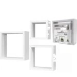 Σετ Ραφιών Κύβοι  Λευκό Ξύλο 35x35x12cm/30x30x12cm/25x25x12cm 3Τμχ