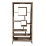 Artekko Attari Ξύλινη Μασίφ Βιβλιοθήκη Ραφιέρα σε Λευκή Πατίνα (100x41x210)cm