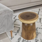 Artekko Munggur Ξύλινο Βοηθητικό Τραπέζι σε Φυσική Απόχρωση (40x40x50)cm