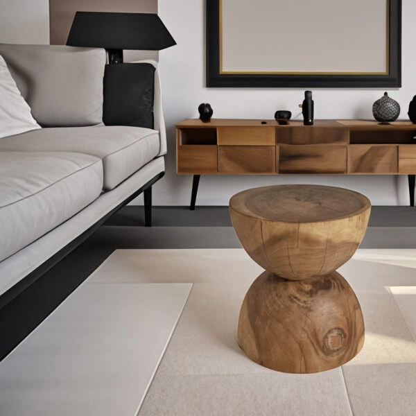 Artekko Munggur Ξύλινο Βοηθητικό Τραπεζι (Σκαμπό) σε Φυσική Απόχρωση (40x40x50)cm