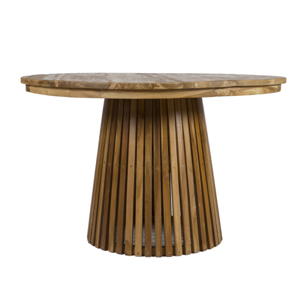 Artekko Munggur Remi Ξύλινο Στρογγυλό Τραπέζι Ροτόντα σε Φυσική Απόχρωση (120x120x75)cm