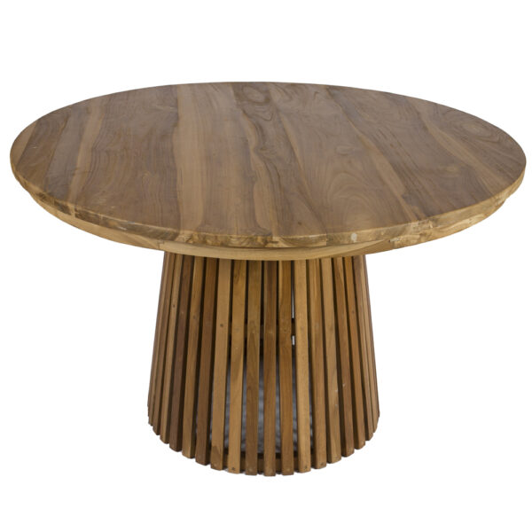 Artekko Munggur Remi Ξύλινο Στρογγυλό Τραπέζι Ροτόντα σε Φυσική Απόχρωση (120x120x75)cm