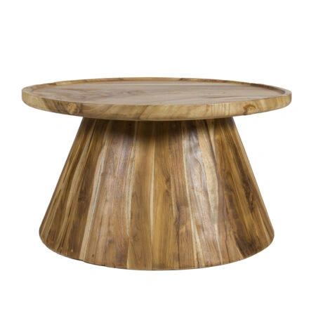 Artekko Solid Καφέ Ξύλινο Τραπέζι Σαλονιού σε Φυσική Απόχρωση (90x90x50)cm