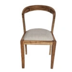 Artekko Munggur Ξύλινη Καρέκλα σε Φυσική Απόχρωση με Μπεζ Ύφασμα (50x53x83)cm