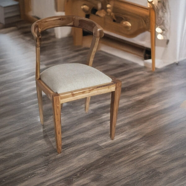 Artekko Munggur Ξύλινη Καρέκλα σε Φυσική Απόχρωση με Μπεζ Ύφασμα (50x53x83)cm