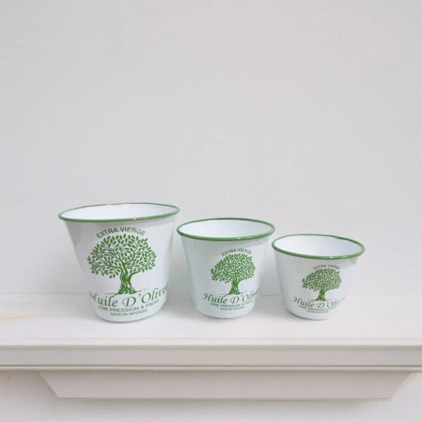 Artekko Uplueksilt Γλαστράκια Μεταλλικά Σετ/3 (16x16x18)cm (16.5x16.5x15)cm (14.5x14.5x12)cm