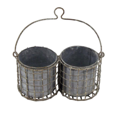 Artekko Enamet Γκρι Μεταλλικά Κασπό (21x10x10)cm