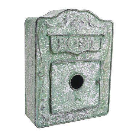 Artekko Birdhouse Mailbox Πράσινο Μεταλλικό Διακοσμητικό Γραμματοκιβώτιο (26x12x34)cm