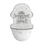 Artekko Wall Planter Μεταλλικό Κασπώ Τοίχου σε Λευκή Πατίνα (26x10x41)cm