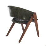 Volk Καρέκλα με Καρυδί Ξύλινο Σκελετό και Πράσινο Τεχνόδερμα (60x65x78)cm