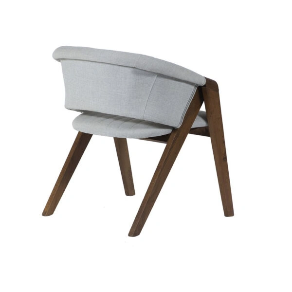Καρέκλα VOLK PLUS  καρυδί ξύλο με γκρι ύφασμα (49x49x70)cm