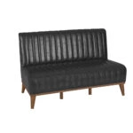 Καναπές διθέσιος SEDIR καρυδί ξύλο ύφασμα PETEK 10 BLACK