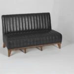 Καναπές διθέσιος SEDIR καρυδί ξύλο ύφασμα PETEK 10 BLACK