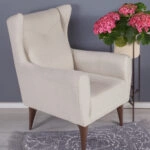 Artekko Rosie Μπεζ Υφασμάτινη Μπερζέρα (80x70x100)cm