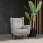 Artekko Rosie Γκρι Υφασμάτινη Μπερζέρα (90x70x100)cm