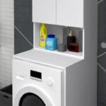 Έπιπλο πλυντηρίου Cozen Megapap χρώμα λευκό 65x60x178εκ.