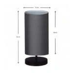 Φωτιστικό επιτραπέζιο Winkler  ύφασμα/ξύλο/μέταλλο χρώμα ανθρακί/μαύρο 15x24x30εκ.