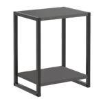 Κομοδίνο Gina Megapap χρώμα ανθρακί - μαύρο 39x30x48εκ.
