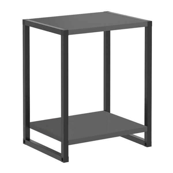 Κομοδίνο Gina Megapap χρώμα ανθρακί - μαύρο 39x30x48εκ.