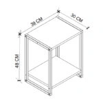 Κομοδίνο Gina Megapap χρώμα ανθρακί - μαύρο 39x30x48εκ.