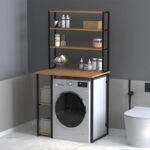 Έπιπλο πλυντηρίου Berkus Megapap χρώμα pine oak 90x60x178εκ.