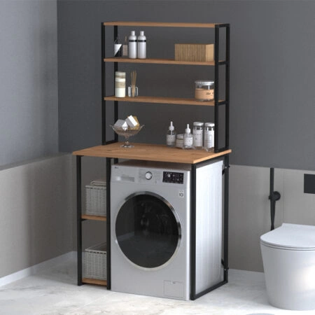 Έπιπλο πλυντηρίου Berkus Megapap χρώμα pine oak 90x60x178εκ.