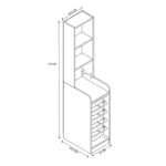 Έπιπλο κουζίνας - μπάνιου Utah Megapap με 5 συρτάρια χρώμα λευκό 34,6x44,3x178εκ.