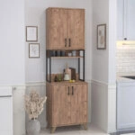 Έπιπλο κουζίνας Sedef Megapap χρώμα pine oak 61x40x202,1εκ.