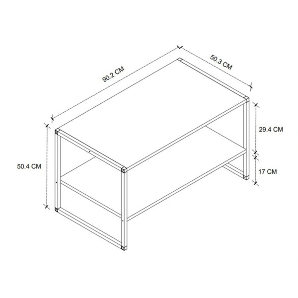 Τραπεζάκι σαλονιού Giza Megapap χρώμα rustic καρυδί 90,2x50,3x50,4εκ.