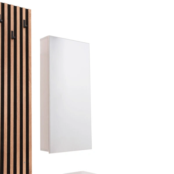 ΕΠΙΠΛΟ ΕΙΣΟΔΟΥ ΜΕ ΚΑΘΡΕΠΤΗ MYLES HM18080.01 ΜΕΛΑΜΙΝΗ ΣΟΝΑΜΑ-ΛΕΥΚΟ 100x37.1x199.5Υεκ