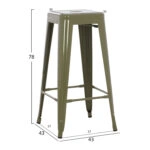 ΣΚΑΜΠΟ ΜΠΑΡ ΜΕΤΑΛΛΙΚΟ MELITA-PRO HM8642.43 ΣΕ DARK OLIVE 43x43x78Υεκ.