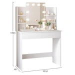 ΤΟΥΑΛΕΤΑ ΜΕ ΦΩΤΙΣΜΟ LED-ΡΑΦΙΑ-ΣΥΡΤΑΡΙΑ LAURYN HM2502.03 ΛΕΥΚΟ 101.8x40x139.5Υεκ