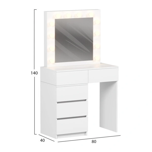 ΤΟΥΑΛΕΤΑ ΜΕ ΦΩΤΙΣΜΟ LED & ΣΥΡΤΑΡΙΑ BEYON HM2500.03 ΜΕΛΑΜΙΝΗ ΣΕ ΛΕΥΚΟ 80x40x140Υεκ.