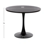ΤΡΑΠΕΖΙ ΤΡΑΠΕΖΑΡΙΑΣ ROLLO HM9421.12 ΣΤΡΟΓΓΥΛΟ BLACK MARBLE Φ90x74Υεκ.