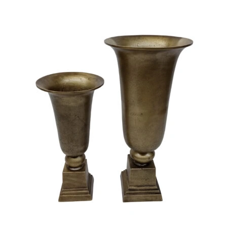 DEVI ΒΑΖΟ ΣΕΤ 2ΤΜΧ 24x24x50cm ΑΛΟΥΜΙΝΙΟ ΧΡΥΣΟ ΑΝΤΙΚΕ