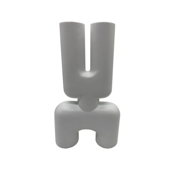 MORP ΒΑΖΟ 19x7x32cm POLYRESIN ΛΕΥΚΟ