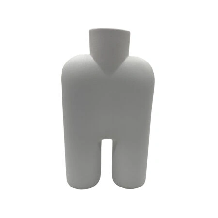 LEN ΒΑΖΟ 15x6x28cm POLYRESIN ΛΕΥΚΟ