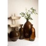 CRUSHED CARAMEL ΒΑΖΟ 28x28x24 ΑΝΑΚΥΚΛΩΜΕΝΟ ΓΥΑΛΙ CARAMEL